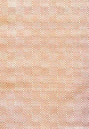  Natural Fibres Diamond Orange and White - 100% Cotton Hand Woven Floor Rug  - 2
