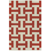  Natural Fibres Modern Canal Red - 100% Cotton Hand Woven Floor Rug  - 1