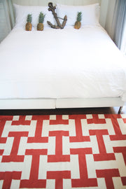  Natural Fibres Modern Canal Red - 100% Cotton Hand Woven Floor Rug  - 2