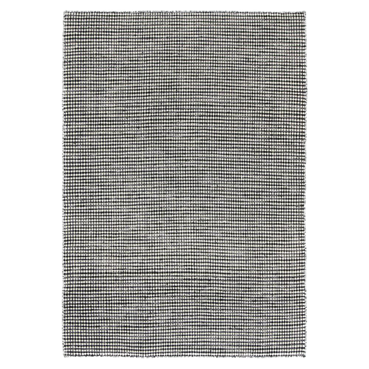  Natural Fibres Scandi Nord Charcoal Reversible Wool Round Hand Woven Floor Rug - 1