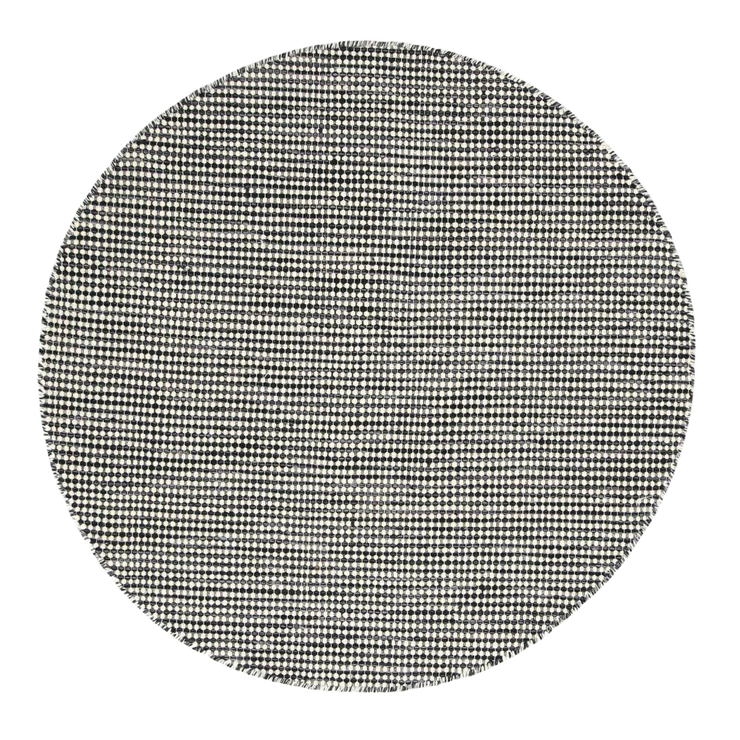  Natural Fibres Scandi Charcoal Grey Reversible Wool Round Hand Woven Floor Rug  - 5