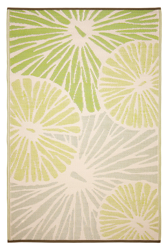 Natural Fibres Citrus Lily Green Recycled Plastic Indoor Outdoor Hand Woven Floor Rug  - 3