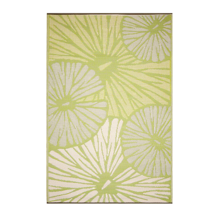 Natural Fibres Citrus Lily Green Recycled Plastic Indoor Outdoor Hand Woven Floor Rug  - 1