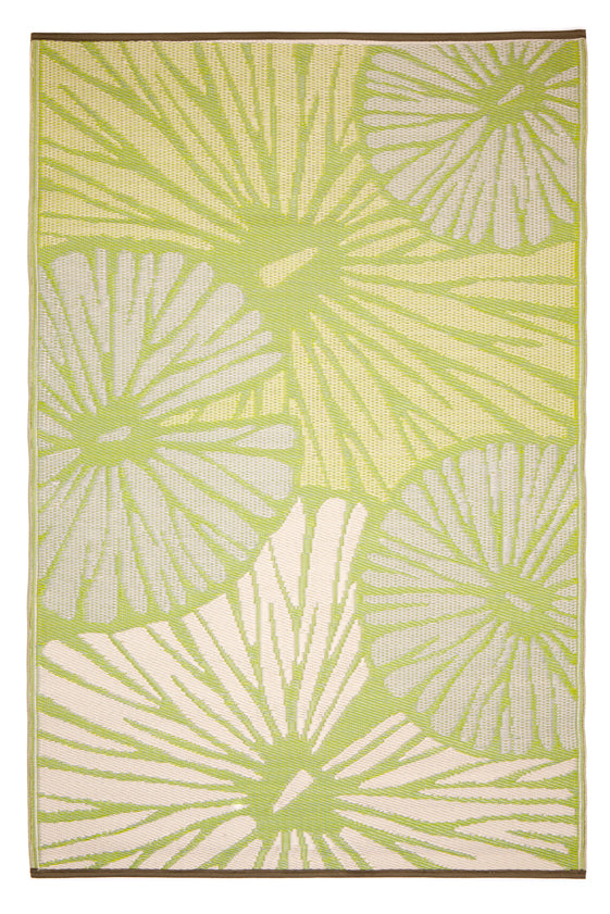  Natural Fibres Citrus Lily Green Recycled Plastic Indoor Outdoor Hand Woven Floor Rug  - 4