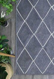  Natural Fibres Artisan Grey Natural Diamond Jute Hand Woven Floor Rug  - 2