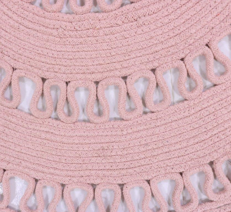  Natural Fibres Dotti Pink Hand Loomed Circular Cotton Hand Woven Floor Rug  - 2