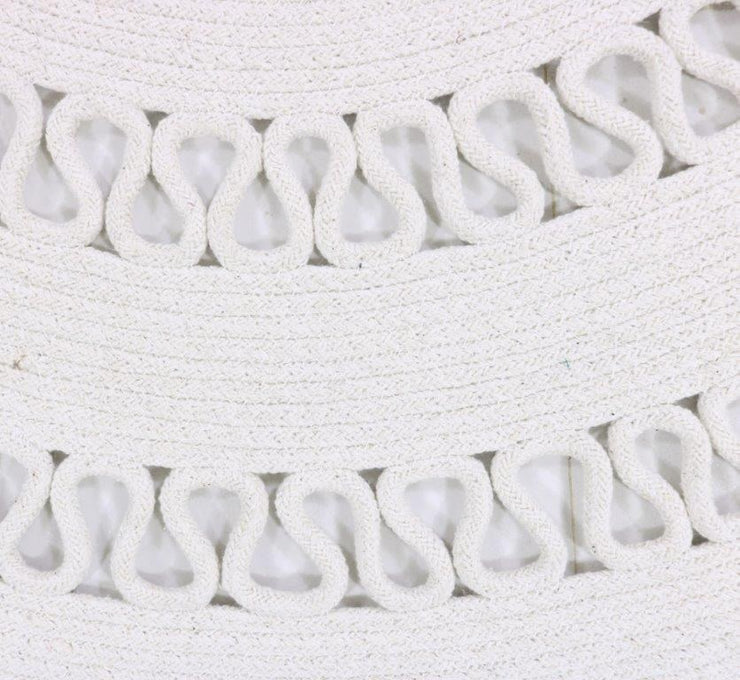  Natural Fibres Dotti White Hand Loomed Circular Cotton Hand Woven Floor Rug  - 2