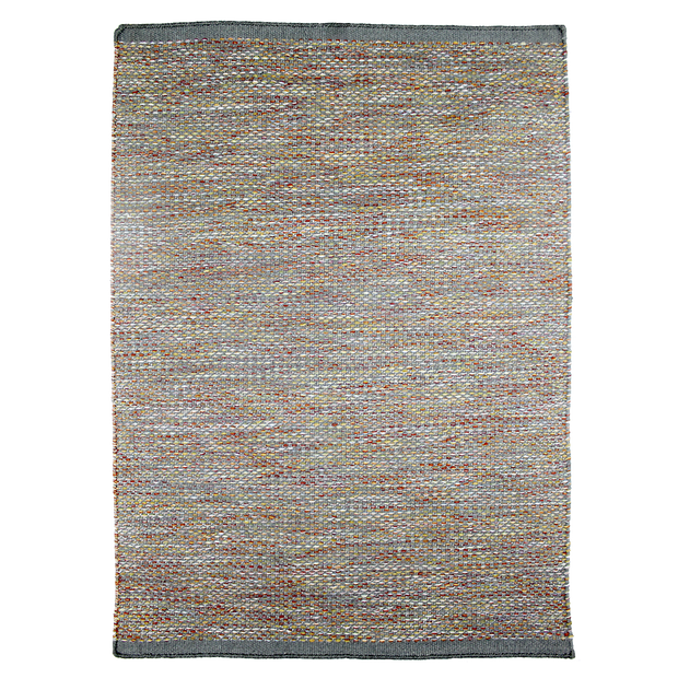  Natural Fibres Daisy Grey - Modern Flat Weave Pure Wool Fully Reversible Hand Woven Floor Rug  - 1