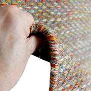  Natural Fibres Daisy Grey Runner - Modern Flat Weave Pure Wool Fully Reversible Hand Woven Floor Rug  - 3