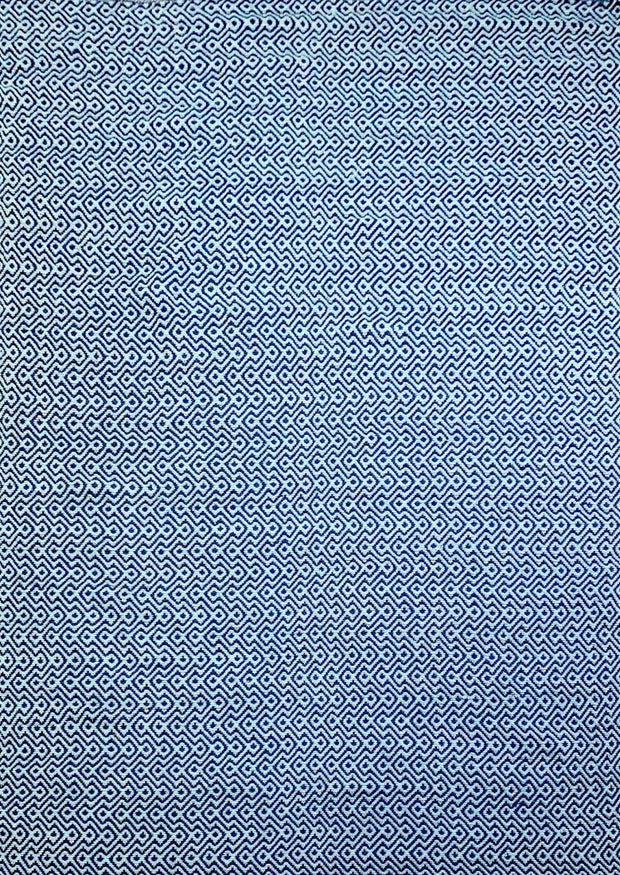  Natural Fibres Diamond Waves Ocean - 100% Cotton Hand Woven Floor Rug  - 4
