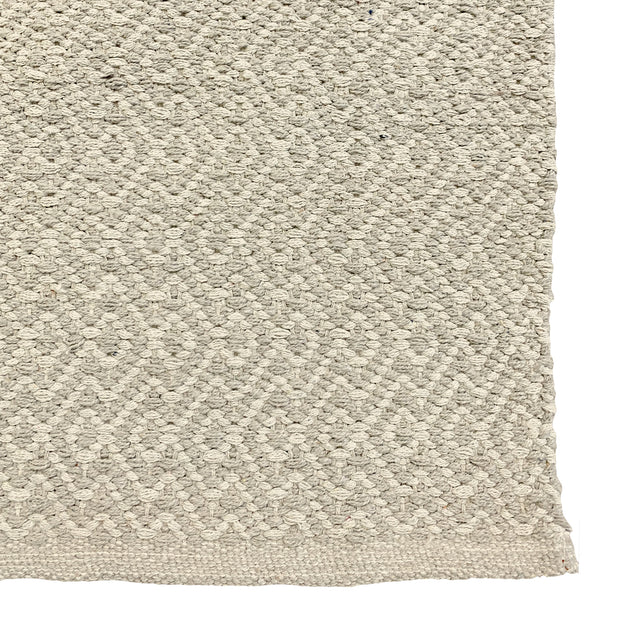  Natural Fibres Diamond Waves Bone - 100% Cotton Hand Woven Floor Rug  - 2