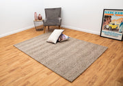  Natural Fibres Diva Taupe Braided Hand Loomed Wool and Viscose Blend Hand Woven Floor Rug  - 5