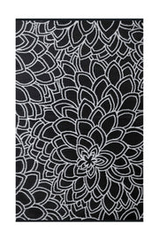 Eden Black and White Indoor Outdoor Washable Recycled Plastic Floor Rug
