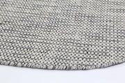  Natural Fibres Scandi Grey Reversible Wool Round Hand Woven Floor Rug  - 4