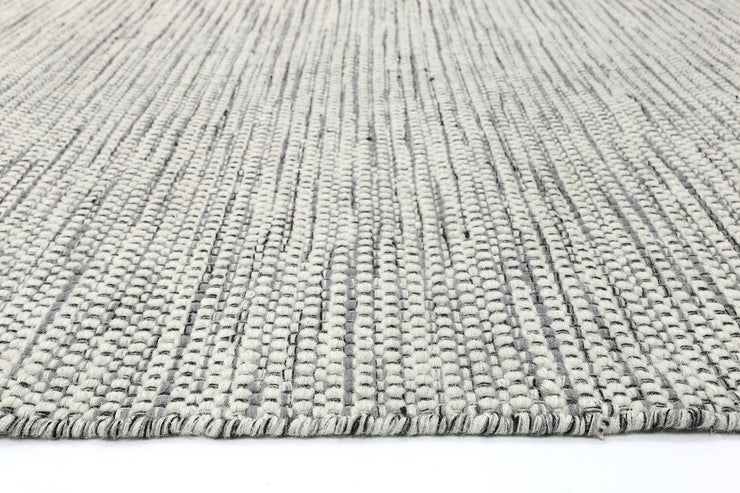  Natural Fibres Scandi Grey Reversible Wool Hand Woven Floor Rug  - 5