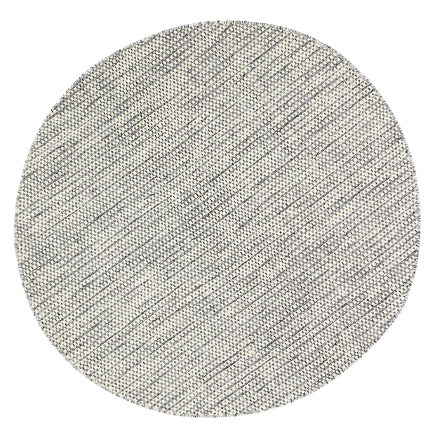  Natural Fibres Scandi Nord Grey Reversible Wool Round Hand Woven Floor Rug - 1