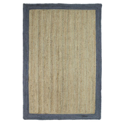  Natural Fibres Hamptons Grey Jute Hand Woven Floor Rug - 1