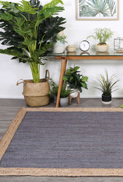  Natural Fibres Hamptons Grey Jute Hand Woven Floor Rug - 10