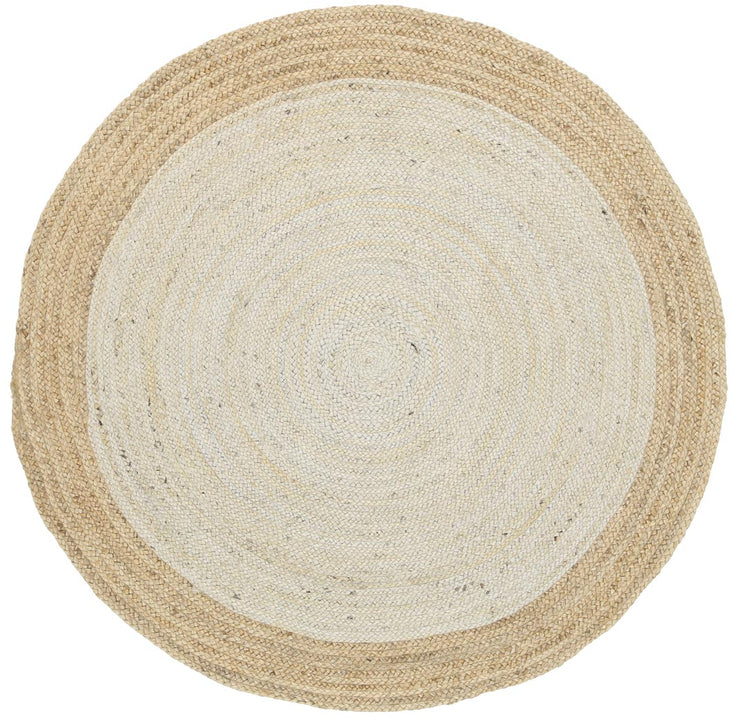  Natural Fibres Hampton Pearl Centre Round Jute Hand Woven Floor Rug - 2