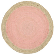  Natural Fibres Hampton Pink Centre Round Jute Hand Woven Floor Rug - 2