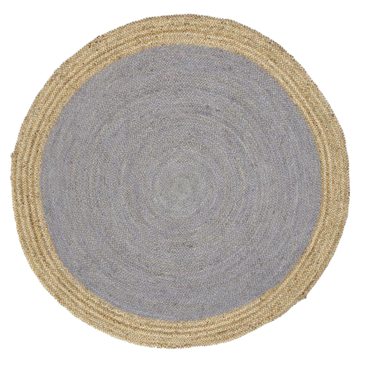  Natural Fibres Hamptons Taupe Jute Hand Woven Floor Rug - 1