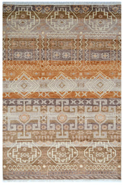  Natural Fibres Odyssey Brown Hand Knotted Floor Rug - 2