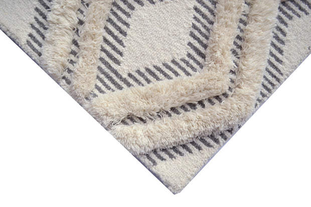 Alaska Natural/Ivory Hand Tufted Mixed Weave Wool Floor Rug -  - 3