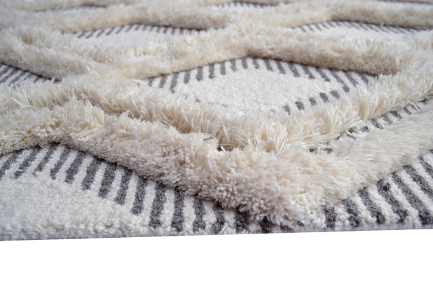 Alaska Natural/Ivory Hand Tufted Mixed Weave Wool Floor Rug -  - 4