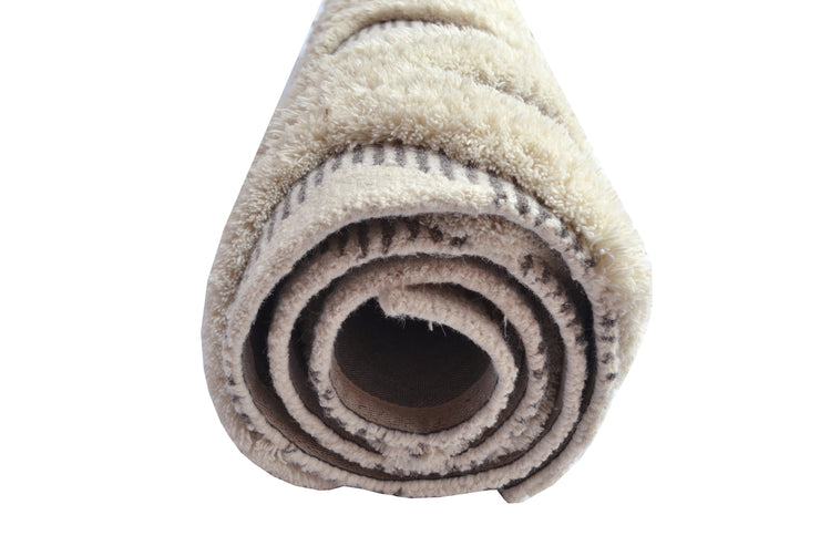 Alaska Natural/Ivory Hand Tufted Mixed Weave Wool Floor Rug -  - 7