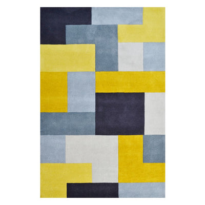  Natural Fibres Boxed Yellow Hand Tufted Wool Hand Woven Floor Rug - 1