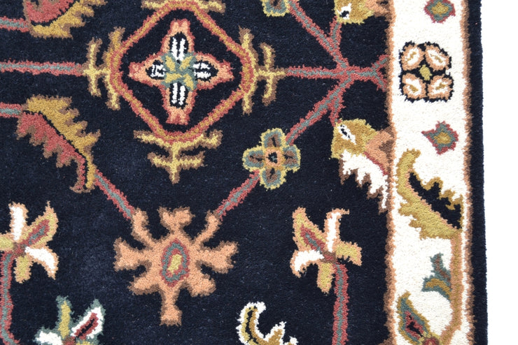 Kashan Black - Hand Tufted Wool Rectangle Floor Rug