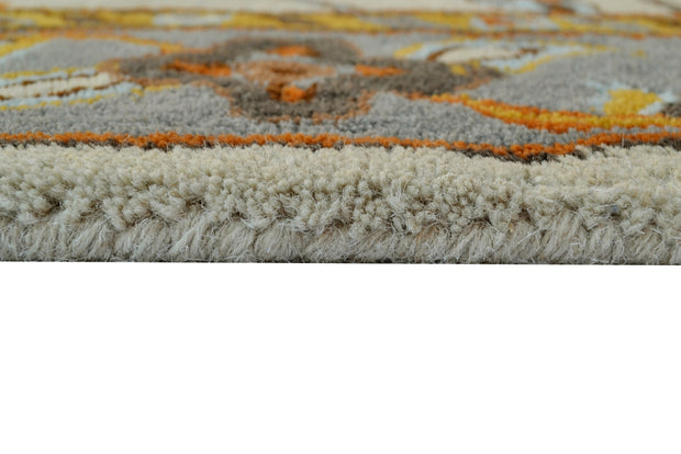 Kashan Cream / Grey  - Hand Tufted Wool Runner Floor Rug