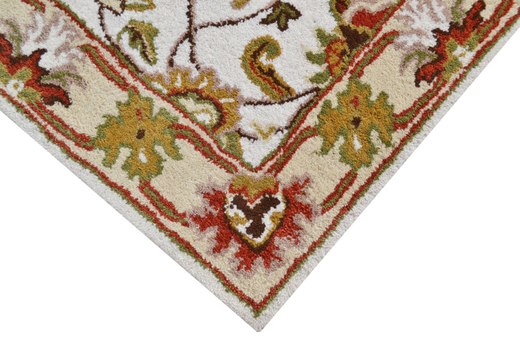 Kashan Ivory / Cream - Hand Tufted Wool Rectangle Floor Rug