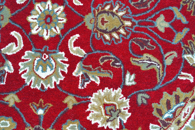 Kashan Red / Cream - Hand Tufted Wool Circular Floor Rug