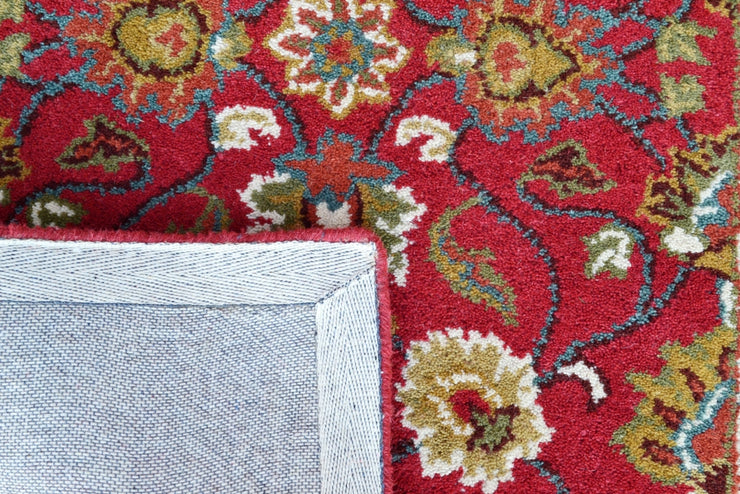Kashan Red / Cream - Hand Tufted Wool Runner Floor Rug