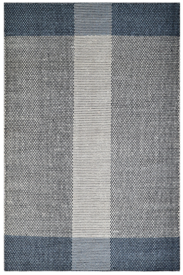  Natural Fibres Boondi Ivory and Grey - Modern Flat Weave Pure Wool Fully Reversible Hand Woven Floor Rug  - 2
