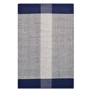  Natural Fibres Boondi Ivory and Navy - Modern Flat Weave Pure Wool Fully Reversible Hand Woven Floor Rug  - 1