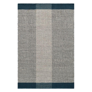  Natural Fibres Boondi Ivory and Turquoise - Modern Flat Weave Pure Wool Fully Reversible Hand Woven Floor Rug  - 8