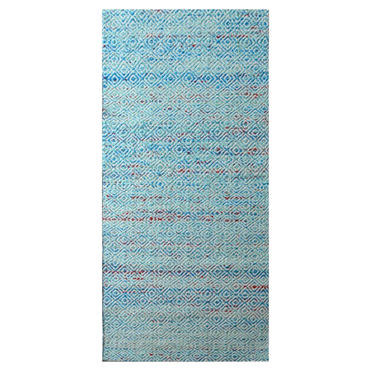  Natural Fibres Mira Blue Modern Flat Weave Wool Hand Woven Floor Rug - 1
