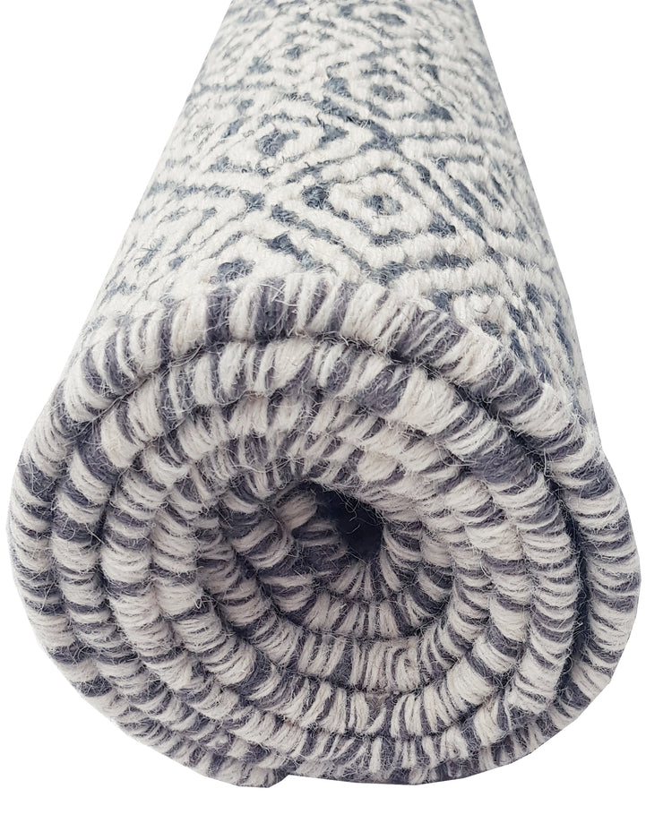  Natural Fibres Mira - Ash Grey Modern Hand Woven Wool Hand Woven Floor Rug  - 7