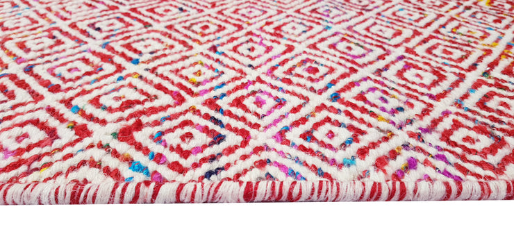 Natural Fibres Mira - Red Multi Modern Hand Woven Wool Runner  - 3