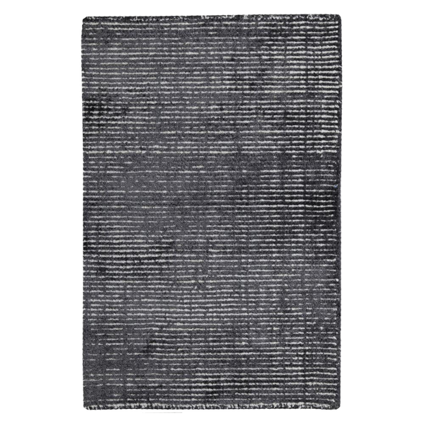  Natural Fibres Hamptons Charcoal and White Hand Loomed Wool and Viscose Hand Woven Floor Rug  - 1