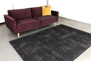  Natural Fibres Hamptons Charcoal and White Hand Loomed Wool and Viscose Hand Woven Floor Rug  - 4