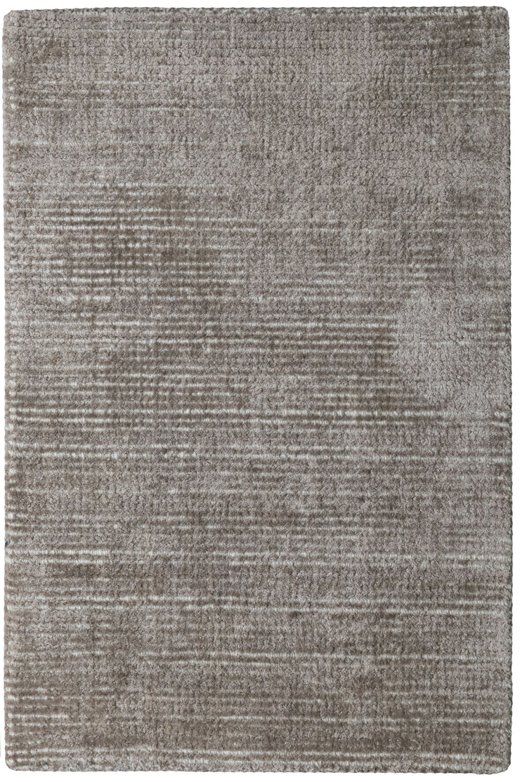  Natural Fibres Hamptons Taupe and White Hand Loomed Wool and Viscose Hand Woven Floor Rug  - 2