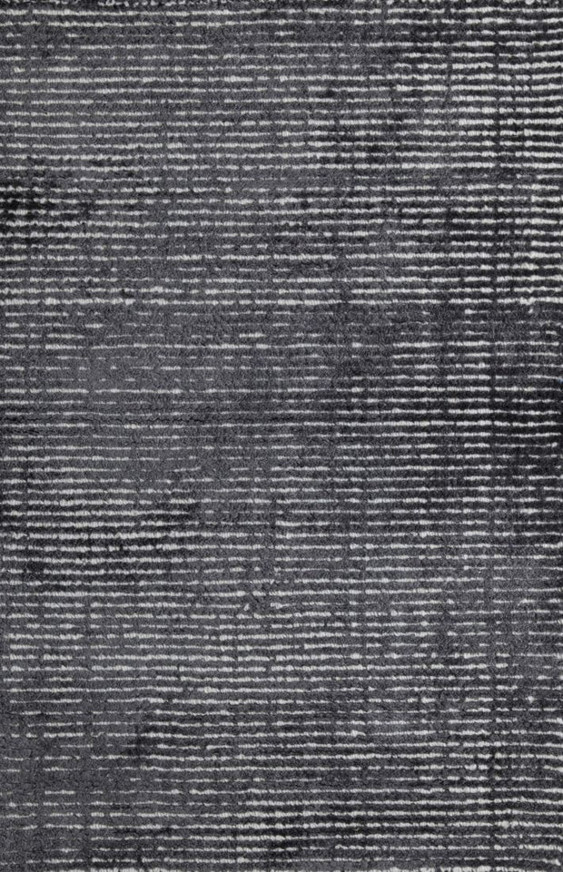 Natural Fibres Hamptons Charcoal and White Hand Loomed Wool and Viscose Hand Woven Floor Rug  - 5