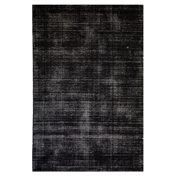  Natural Fibres Hamptons Black and White Hand Loomed Wool and Viscose Hand Woven Floor Rug  - 1