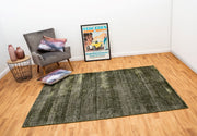  Natural Fibres Hamptons Green and White Hand Loomed Wool and Viscose Hand Woven Floor Rug  - 4