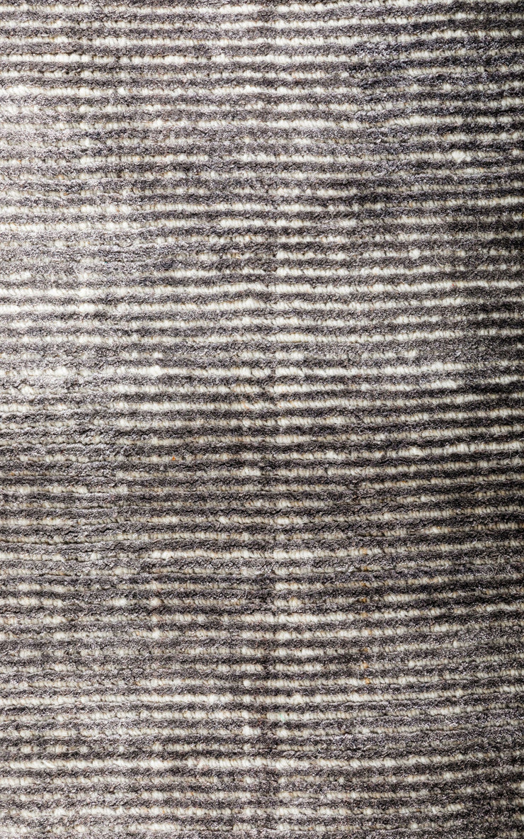  Natural Fibres Hamptons Grey and White Hand Loomed Wool and Viscose Hand Woven Floor Rug  - 3