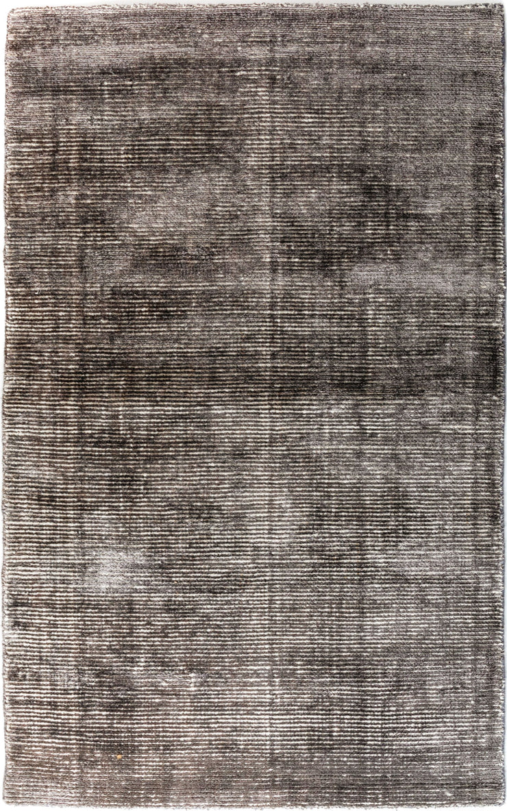  Natural Fibres Hamptons Grey and White Hand Loomed Wool and Viscose Hand Woven Floor Rug  - 2