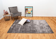  Natural Fibres Hamptons Grey and White Hand Loomed Wool and Viscose Hand Woven Floor Rug  - 5